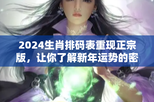 2024生肖排码表重现正宗版，让你了解新年运势的密码和奥秘