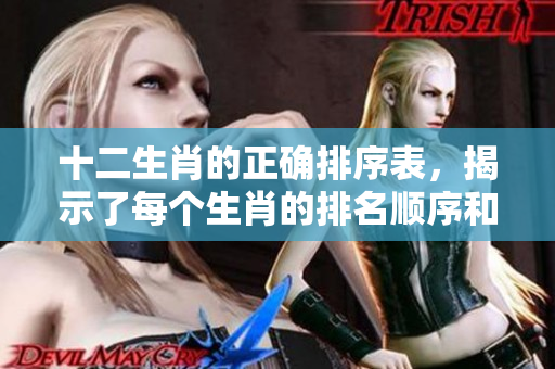 十二生肖的正确排序表，揭示了每个生肖的排名顺序和特点。