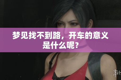 梦见找不到路，开车的意义是什么呢？